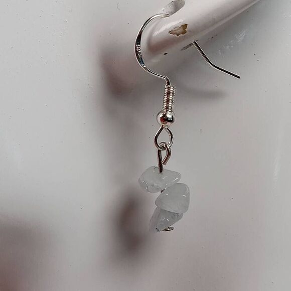 💕5/25 Fluorite stone chip earrings boho bohemian western  bohochic hippie - Picture 1 of 5